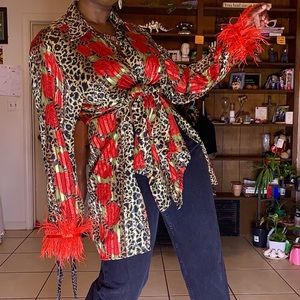 Reworked Vintage Chiffon Duster Womens Large 12-14